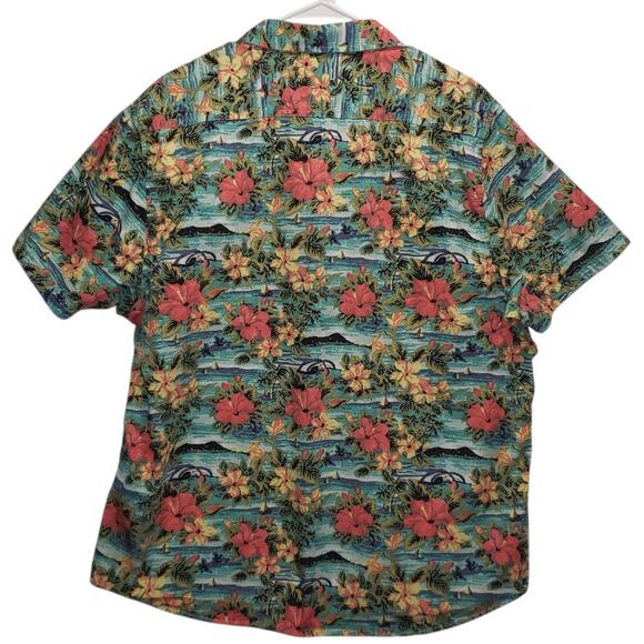 Flag & Anthem Mens XL Floral Button Down Shirt Casual Summer Coastal Style - Picture 2 of 10